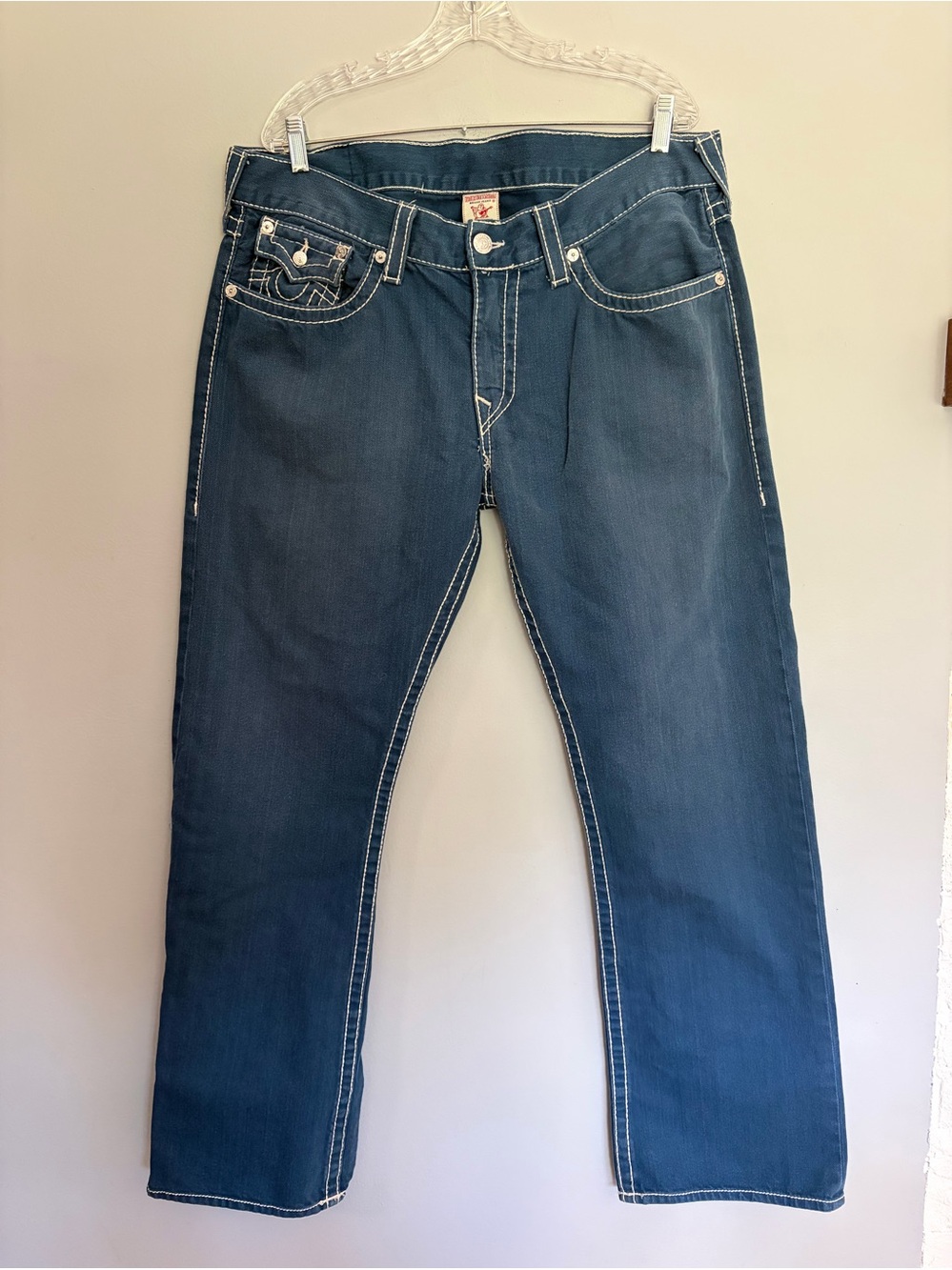 TRUE RELIGION Buddha World Tour Jeans Mens 38 (39x31) Thick Stitch USA Made